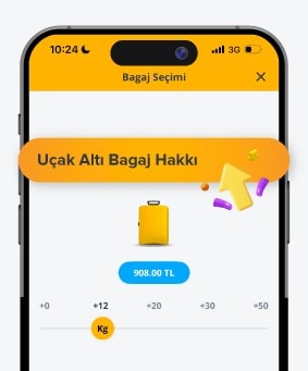 Ek uçak altı bagajını biletine ekle