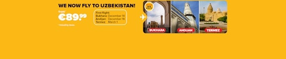 We Now Fly to Uzbekistan 89,99 Euro
