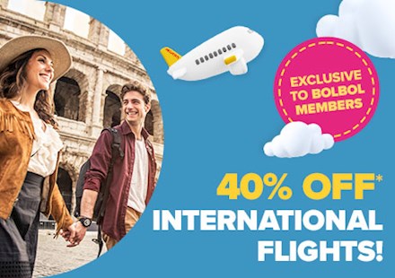 40% off for International Routes!