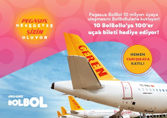 Pegasus BolBol 10 Kişiye 100’er Bilet Yarışma Kuralları ve Katılım Koşulları