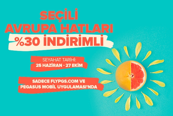 Seçili Avrupa Hatlarında %30 İndirim