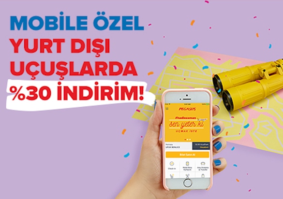 Sadece Mobile Özel Yurt Dışı %30 İndirim!