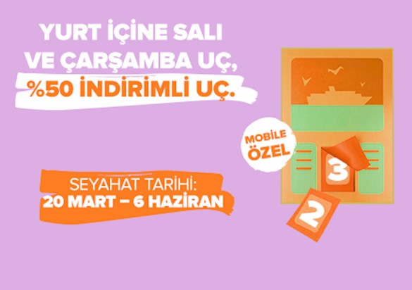 Salı ve Çarşamba Uç, %50 İndirimli Uç