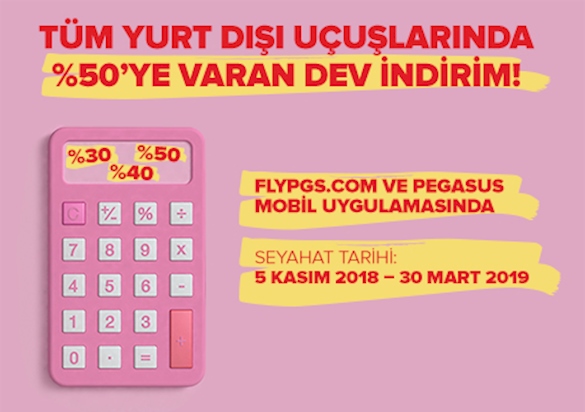 Tüm Yurt Dışı Uçuşlarında %50'ye Varan Dev İndirim