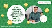 Pegasus’tan 5000 TL ve üzeri bilet alımınıza 500 TL bonus kazanın!