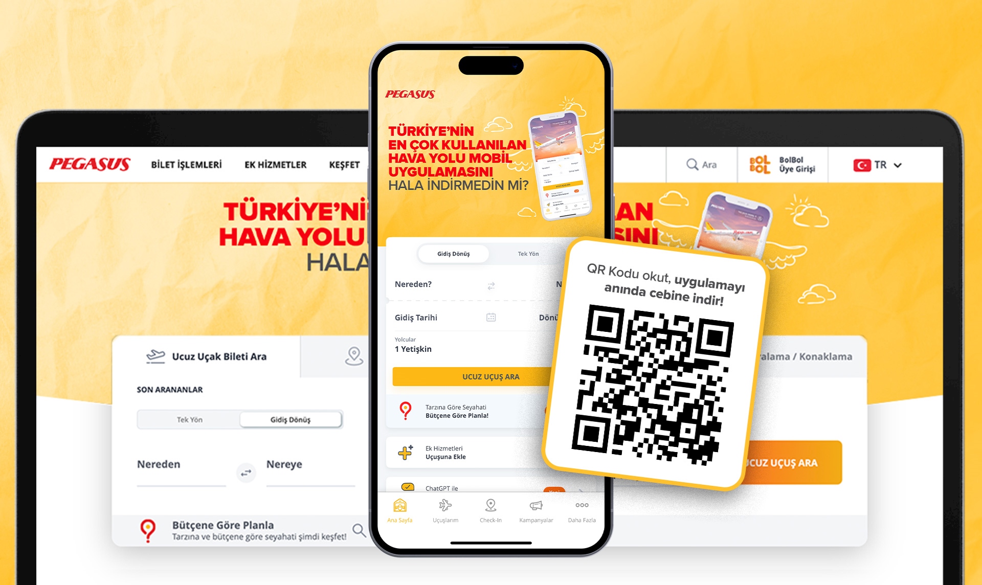 PEGASUS MOBİL UYGULAMASI İLE SEYAHAT CEPTE!