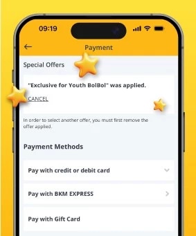 After you've selected the offer, the discount will be applied.