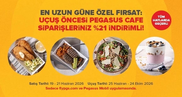 Pegasus Cafe Uçuş Öncesi Yemek Siparişi Kampanyası