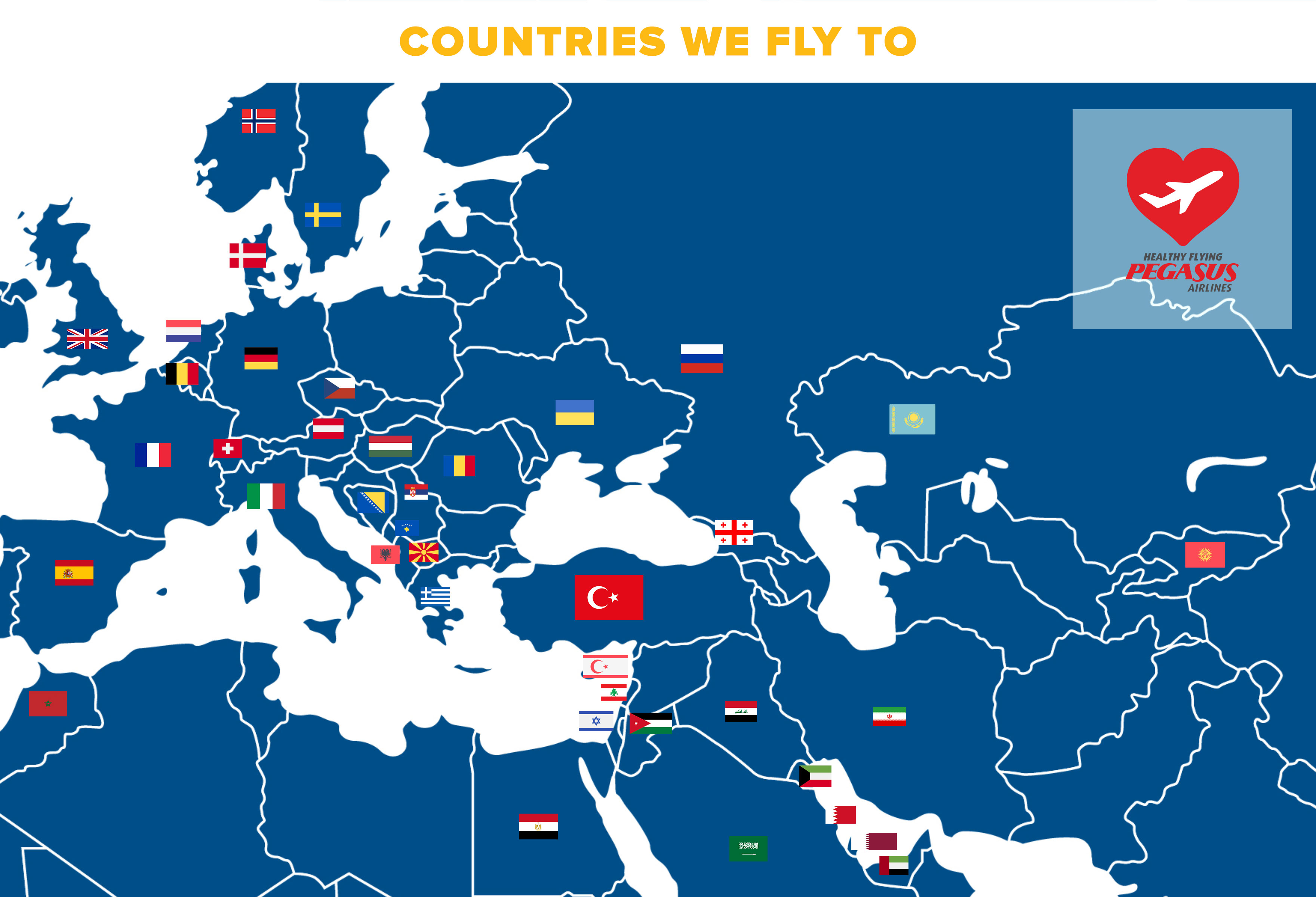 countries we fly to