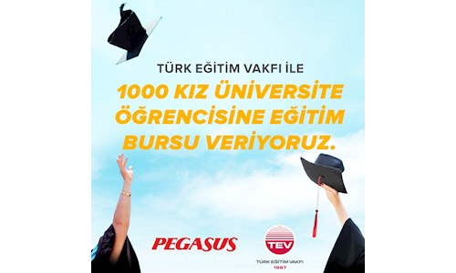 Cumhuriyet’in 100. yılında  Pegasus’tan 1.000 kız öğrenciye TEV bursu